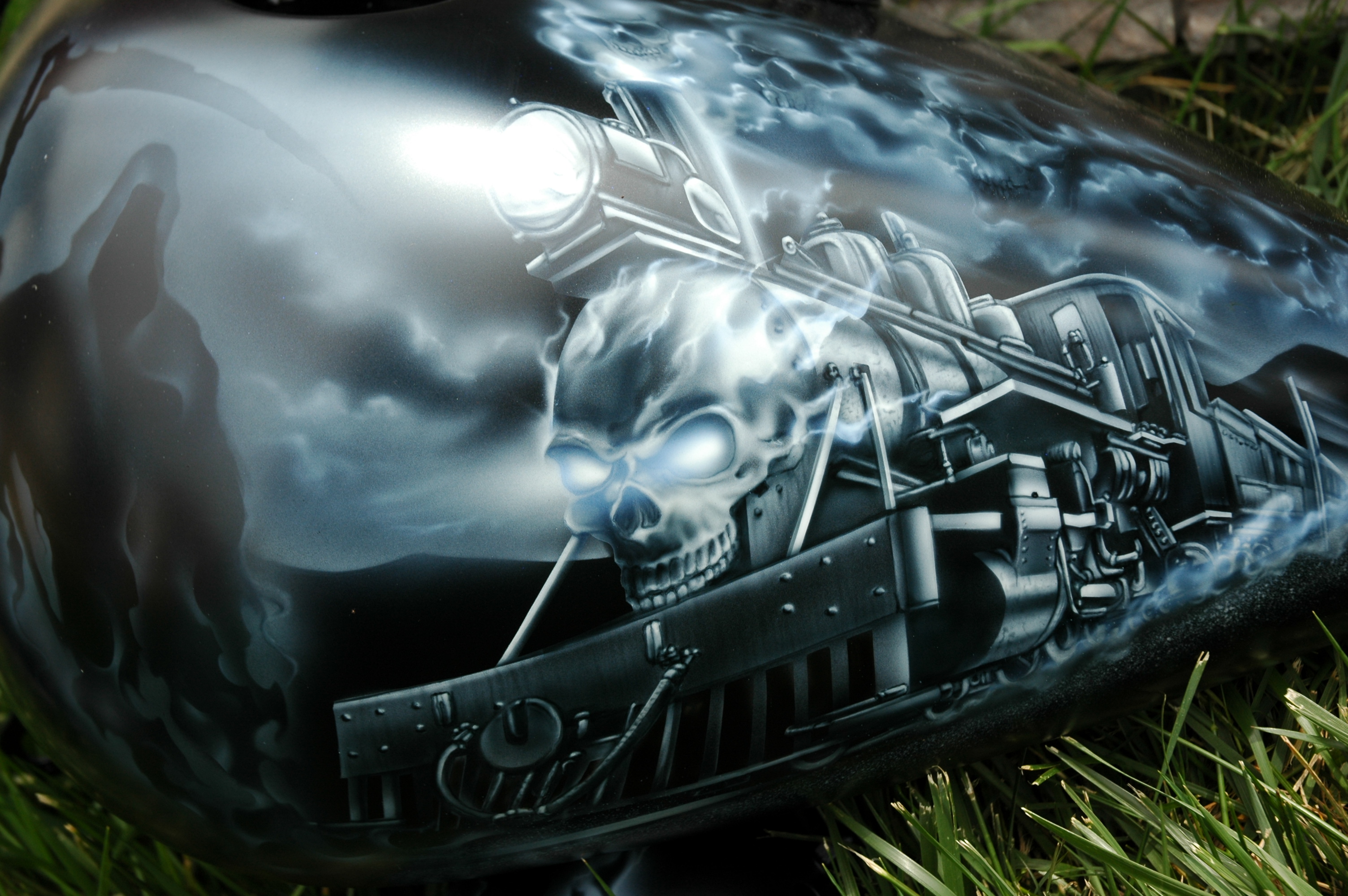 custom airbrush paint reaper motorcycle